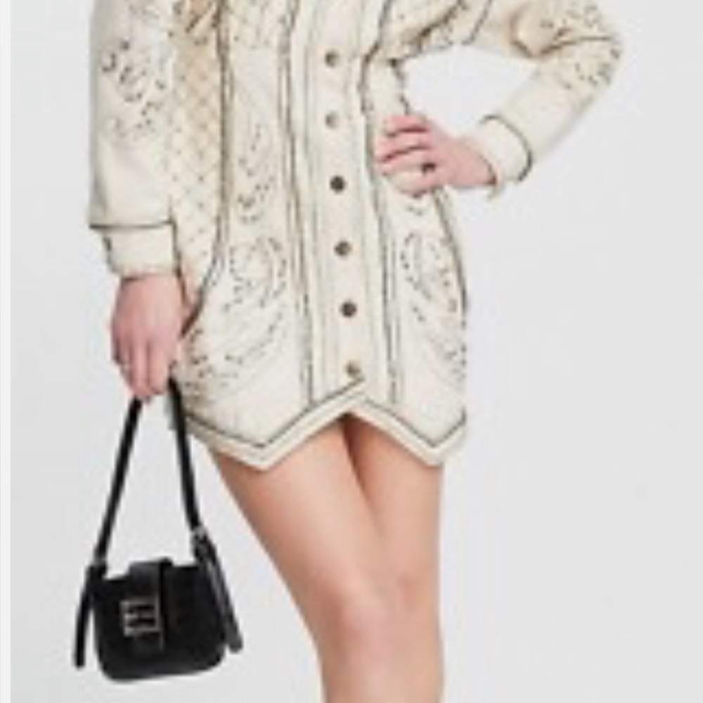ASOS Ivory Embroidered Mini Dress